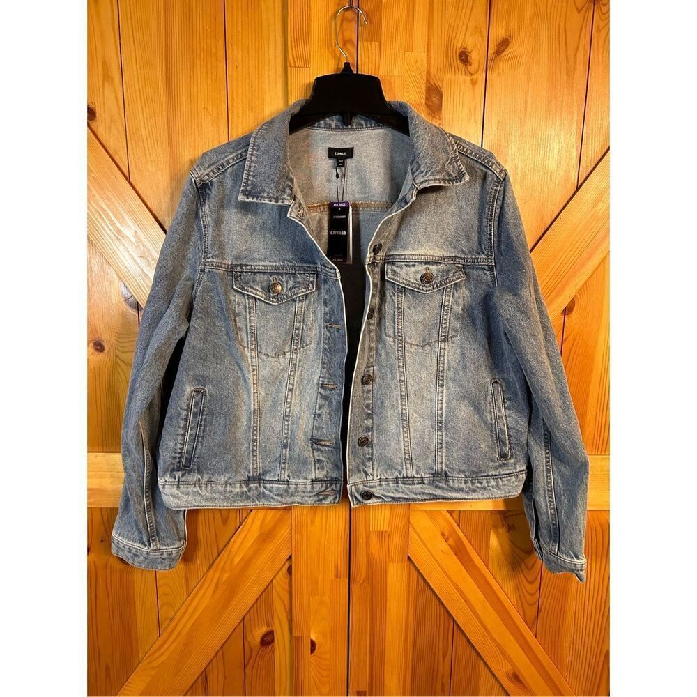 Express Medium Wash Denim Trucker Jacket Size XXL nwt (4727)
